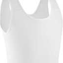 XUJI Transgender FTM Breathable Half Chest Binder (White, XL)