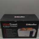 Mueller UltraToast Full Stainless Steel Toaster 4 Slice, Long Extra-Wide Slots for Bagels and Waffles, 6 Browning Levels, LED Display, Cancel/Defrost/Reheat Functions & Removable Tray, Kitchen Gadgets