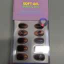 BTArtbox Extra Short Almond Press On Nails - Brown Cat Eye Press On Nails with Glue for Women, Opaque Soft Gel Glue On Nails in 16 Sizes - 32 Stick On Nails Kit, Heart Coffee Art