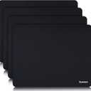 Senetem 4-Pack Mouse Pad, Ultra-Smooth Gaming Mousepad, Non-Slip Rubber Base, Washable Surface Fits Wired & Wireless Mouse  Perfect for Desk, Laptop, PC & Office, Small Portable, 11x8.6 in, Black