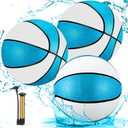Jenaai 3 Pcs Pool Basketball 9'' Water Basketball Bulk with Pump for Swimming Indoor Mini Hoop Waterproof Pool Party Game Toy Gift