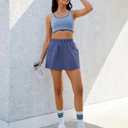 luvamia Skorts for Woman High Waisted Pull On Elastic Waist Cargo Pockets Quick Dry Hiking Tennis Sports Skirt Shorts (XXL)