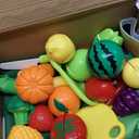 Cutting Fruits Vegetables Set, Play Kitchen Plastic Cutting Food for Kids