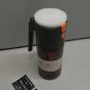 OURCABECUE Upgrade 2 in 1 Oil Sprayer for Cooking, 17oz LightBlocking Glass Olive Oil Dispenser Bottle for Kitchen,FoodGrade Oil Mister with 8 Stickers for Salad, Frying(Amber BottleBlack Gap)