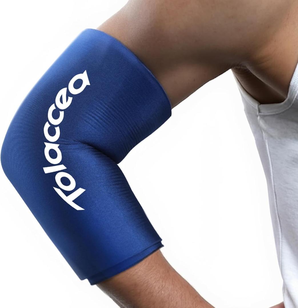 Tolaccea Hot & Cold Therapy Flexible Ice Packs Cold Therapy Compression Sleeve Reusable Gel Pack for Injury Cold Wrap for Knee Calf Elbow (X-Large (Pack of 1), Blue)