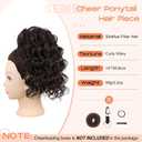 SEIKEA Cheer Ponytail Hair Piece, Lightweight Curly Cheerleader Hairpiece Realistic Natural Soft 14" Ponytail Extension for Cheerleader Competition Dance for Girls Teens Dark Brown