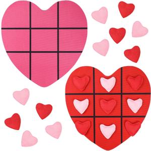 2 Set Tic Tac Toe Game Include 2 Pcs Shaped Mats 20 Bean Bags Toss Activities for Adults Family Indoor Outdoor Party Game