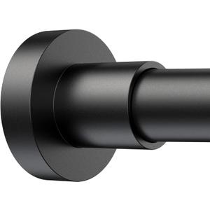 BRIOFOX Shower Curtain Rod Adjustable 18-50 Inch, Stainless Steel Spring Tension Shower Rod No Drilling Non Slip, Matte Black