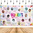 Womens History Month Banner International Womens Day Backdrop Sign Famous Women in History Decor Women's Month Decorations for Home Party