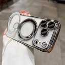 LXK Magnetic Invisible Stand for iPhone 17 Pro Case 6.3" Compatible with MagSafe, Military-Grade Protection, with Camera Protector, Clear Scratch-Resistant Back Cover for iPhone 17 Pro, Silver