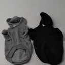 QWNEE 2Pcs Basic Dog & Cat Apparel - Warm Jacket & Shirt for Small to Medium Dogs & Cats, Black & Grey, Small