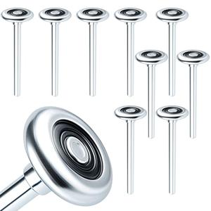 Mindoub 10-Pack 9" Long Stem Steel Garage Door Rollers - Commercial Grade Heavy Duty Replacement for 2" Track - Quiet 10-Ball Precision Bearings, Anti-Shake & High Load Capacity