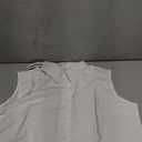 Zeagoo Women's Sleeveless Button Down Shirts Blouses Solid Casual Loose V Neck Tank Tops for Work (Medium, White)