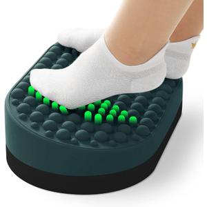 Foot Rest for Under Desk at Work, Home Office Foot Stool, Ottoman Foot Massager for Plantar Fasciitis Relief, Soft Silicone Footrests, Anti-Fatigue (Eucalyptus) (Green)