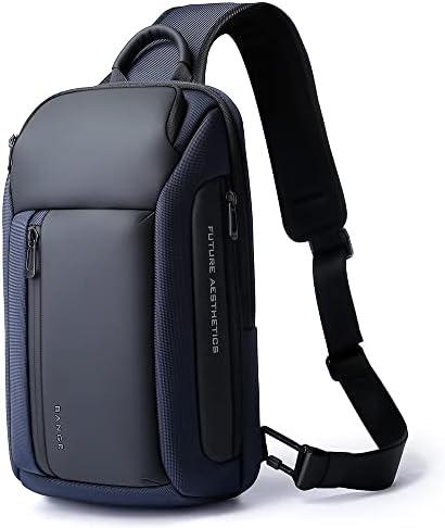 BANGE Men's Crossbody Backpack - Waterproof Shoulder Bag for Travel, Hiking & Daily Commute, Blue