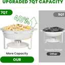 7QT White Chafing Dishes for Buffet, 4 Pack Maifanite-Coated Chafer