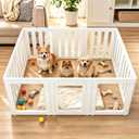 Dog Playpen Indoor, Puppy Pen with Door, 23.6" H, 10 Panels