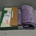 Heated Blanket Electric Throw 50"x60" Heating Blanket 450gsm Ribbed Flannel Sherpa Ultra-soft with 5 Heating Levels and 4 Hour Auto Off, ETL & FCC Certified Electric Blanket, Great Winter Gift, Purple