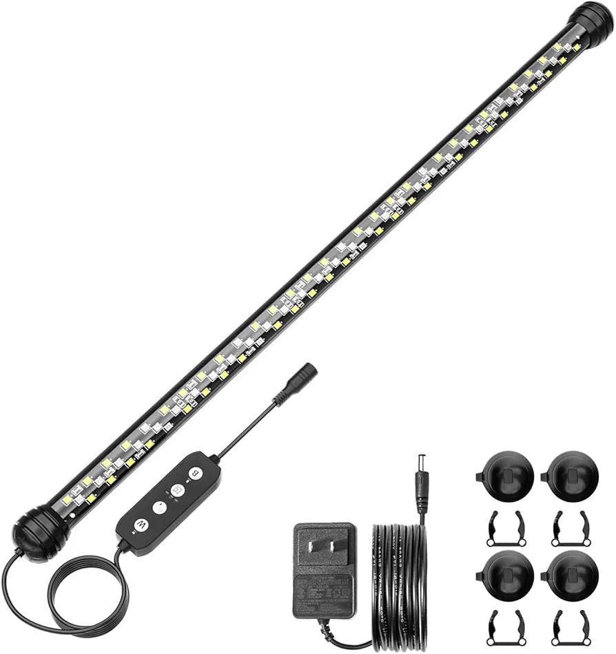 SEAOURA Led Aquarium Light with Timer, Submersible Aquarium Plant Light, Fish Tank Light with Auto On/Off, 3 Lighting Modes, Adjustable Brightness 18.9 in for 20-35inch Planted Tank, 10W