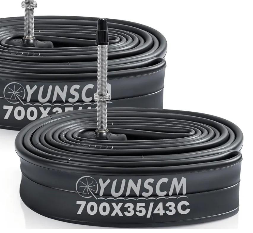 YUNSCM 1-PCS 700x35C/38C/40C/42C/43C Bike Tubes FV60mm Presta Valve 35/43-622 Inner Tube 700C Bicycle Tubes Compatible with 700 x 35C 700x38C 700 x 40C 700x42C 700x43C Bike Tire Tubes(G-191)