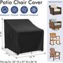 Richwon Adirondack Chair Covers Waterproof, Lawn Outdoor Chair Covers 2 Pack, Patio Chair Covers for Outdoor Furniture Fits up to 32W x 37D x 36H inches, Black