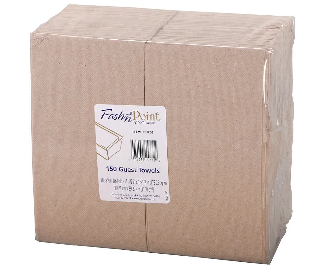 Hoffmaster FP1207 Fashnpoint Natural EZ Fold Guest Towel, 1/6 Fold, 11.5" Length x 15.5" Width (Pack of 600)