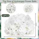 11.81 Inch Hydrangea Flower Balls for Centerpieces - 12 PCS Artificial Floral Arrangement Large Fake Silk Kissing Ball for Wedding Table Home Party Decor - White