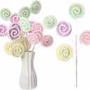 Norme 5 Pcs 16 Inch Pastel Candy Christmas Tree Picks Decoration, Gitter Candy and Lollipop Picks for Christmas Tree Branches, Xmas Ornaments for Wreath Vase Filler Home(Swirl Lollipop)