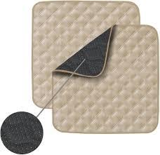 NonSlip Absorbent Washable Incontinence Pad underpad Seat 4Layer Design Chair Absorbent Pads Protection  for Seniors, Adult, Children, or Pet Underpad Protection  Set of 2 (Beige, 21" L x 22" W)