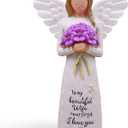 Gifts for Wife, Angel Figurine, Purple, Wedding, Birthday, Anniversary, Valentine's Day Gift, Handmade Resin, 1.5" x 1.5" x 5.1"