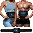 ABS Stimulator - EMS Muscle Stimulator, Ab Machine, Portable Abdominal Belt, Electronic Pulse Massager, Home Office Fitness Workout Equipment, Blue
