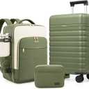 Luggage Sets 3 Piece, Carry On Luggage 20In With Spinner Wheels,PC Hardside Suitcase Set with TSA Lock,Durable Carry On Suitcase With Travel Backpack for Men (Military Green, 3 piece set (BP/20inch))