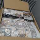 10x14 Area Rugs Living Room: Washable Boho Large Neutral Vintage Soft Rug Stain Resistant Farmhouse Non Slip Indoor Floor Carpet for Bedroom Nursery Kids Playroom Office Dining Room- Cream Blue