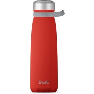 S'well Stainless Steel Traveler With Handle, 40oz, Poppy Red, Triple Layered Vacuum Insulated Containers Keeps Drinks Cold for 60 Hours and Hot for 20, BPA Free, Easy Carrying On the Go
