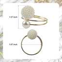 2 x Pearls Spherical Napkin Ring for Party, Holiday, Wedding Table Decoration (12 Sets)