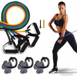 Resistance Bands for Working Out,Figure 8 Resistance Bands with Handles for Women Men Workout Wall Mount Anchors,Stretch Bands for Exercise,Resistance Training, Physical Therapy, Fitness