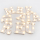 LED Marquee Letter Lights Sign, Light Up Alphabet Letter for Home Party Wedding Decoration (Letters M,D, R,B,A,E,K,I,U and A) White