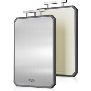 SNOWCLAD Stainless Steel Cutting Board,Double Sided Steel Cutting Boards for kitchen,Stainless Steel/Wheat straw pp Large Board for meat,non toxic Chopping,16 * 11 Inch,Dishwasher Safe