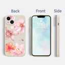 Pink Lily Flower Patterned Phone Case Cover for iPhone 15 PRO MAX Pink Lily Case Cover Liquid Silicone Soft Gel Rubber Matt Phone Cover with Microfiber Lining