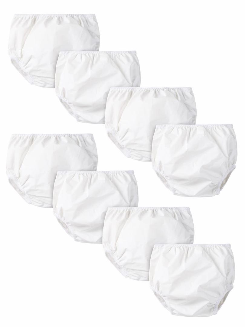 Gerber Baby Toddler 8 Pack Waterproof Diaper Cover, White, 2T/3T