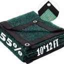 LOVE STORY 10x12FT 55% Green Shade Cloth Sun Shade Net with Grommets Sunblock Net Mesh Tarp for Garden,Plants Cover,Greenhouse and Patio