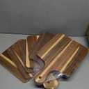 6 Pcs Cutting Board Bulk Kitchen Thicken Chopping Platter with Handles Wooden Charcuterie Serving Trays Blank Wood Boards for Engraving Wedding Housewarming(Acacia Wood,16 x 10 Inch)