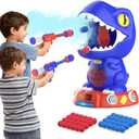 EagleStone Movable Dinosaur Shooting Toys for Kids, Auto Scoring and Spaying, Shooting Target Game with 2 Pump Guns, 48 Foam Balls, Sound Effects, Fun Gift for Boys & Girls Parties, Christmas