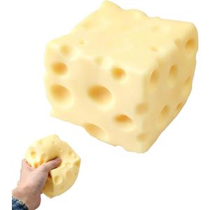 Cheese Squishy, Squeeze Cheese Toys with Soft Skin-Feel for Stress & Anxiety Relief Fidget (Yellow-2.76IN)