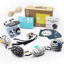 vocheer Black and White Baby Toys, 7 in 1 Sensory Toys for Infants, Tummy Time Toy Newborn 0-3 Months Brain Development, High Contrast Baby Cards Infant Montessori Toy Gift
