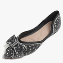 Flats Shoes Women Rhinestone Wedding Flats Comfort Pointed Toe Ballet Flat Shoe Low Heel Dress Shoes Sparkly Flats for Women, Size 260