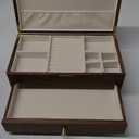 Black Walnut Wooden Jewelry Box - Allwood, Handcrafted, Classic Jewelry Box. Jewelry boxes & organizers for Women, Men, and Girls (Double-Layer)