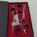 Hair Cutting Scissors and Thinning Shears Set - Professional Hair Scissors Set - Barber Supplies and Accessories - Made with 420C Japanese Stainless Steel and Extremely Razor Sharp Edge. (Silver Polished)