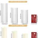 72 PCS Ivory Pillar Candles and Ribbed Glass Cylinder Vases, 36+36