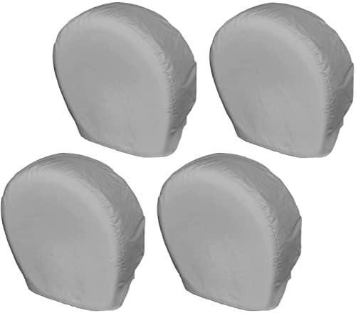 Explore Land Tire Covers 4 Pack - Tough Wheel Protector for Truck, SUV, Trailer, Camper, RV Universal Fits Tire Diameters 23-25.75 inches, Charcoal